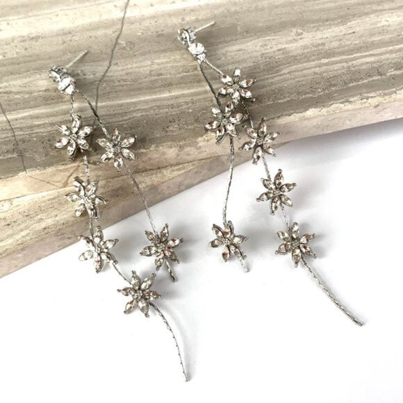 NEW~ Anthropologie SHASHI "Whisper" Long Crystal Tassel Earrings - Picture 4 of 12